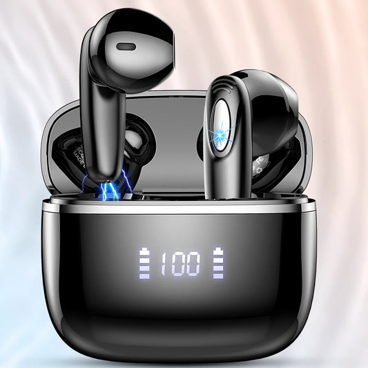 Wireless Earbuds, Bluetooth 5.3, 4 ENC Noise Canceling Mic, 40H LED Display Charging Case, IP7 Waterproof in-Ear Earbuds.