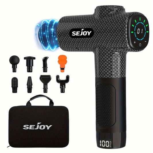 Sejoy Portable Massage Gun 30 Adjustable Speeds Muscle Relief Modes 9 Massage Heads Deep Tissue Muscle Relaxer With High-torque