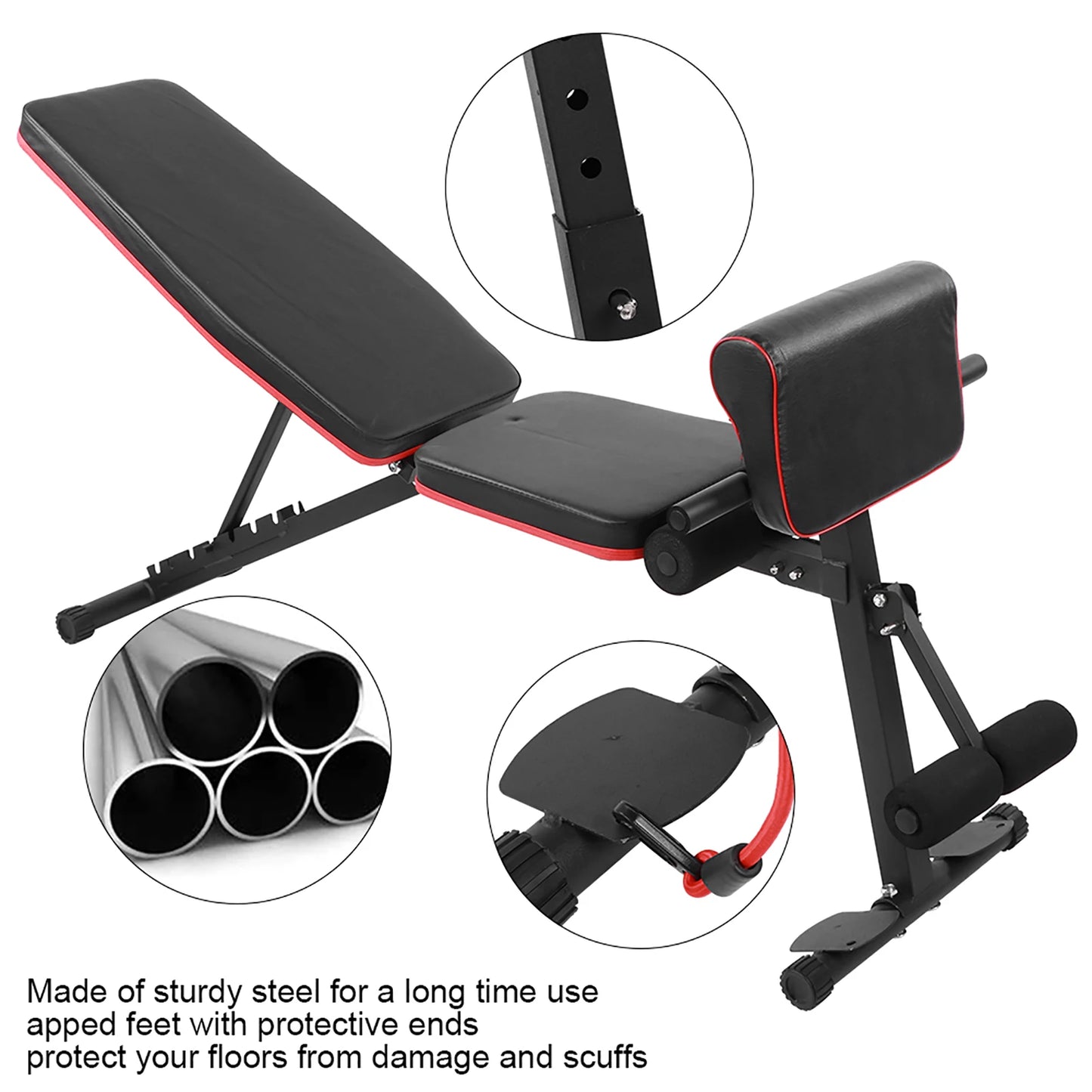 Adjustable Weight Bench Full Body Workout Foldable Incline Decline Exercise Workout Bench for Home Gym Strength Training Incline