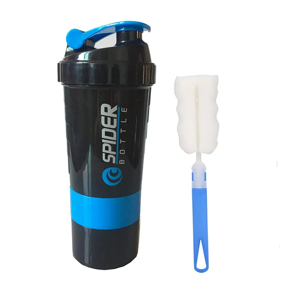 3 Layers Shaker Protein Bottle Powder Shake Cup Water Bottle Plastic Mixing Cup Body Building Exercise Bottle