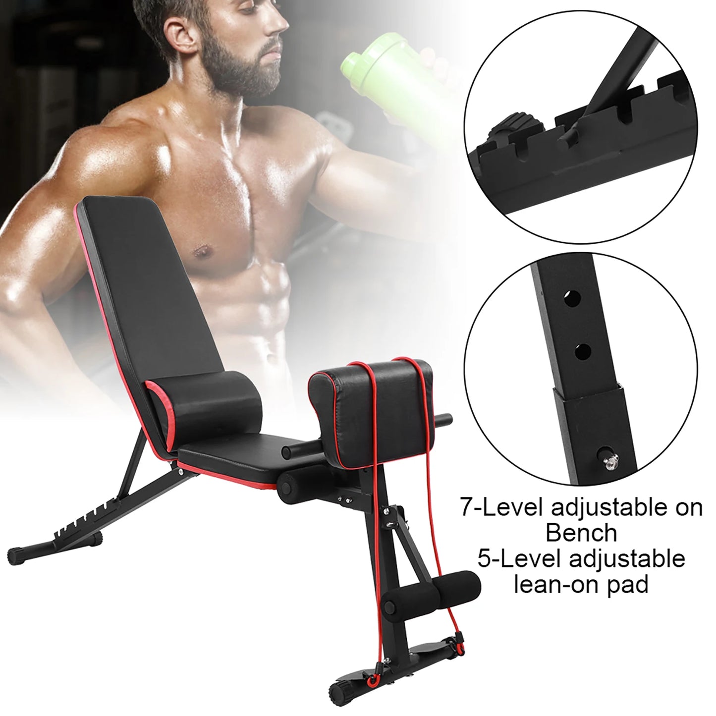 Adjustable Weight Bench Full Body Workout Foldable Incline Decline Exercise Workout Bench for Home Gym Strength Training Incline